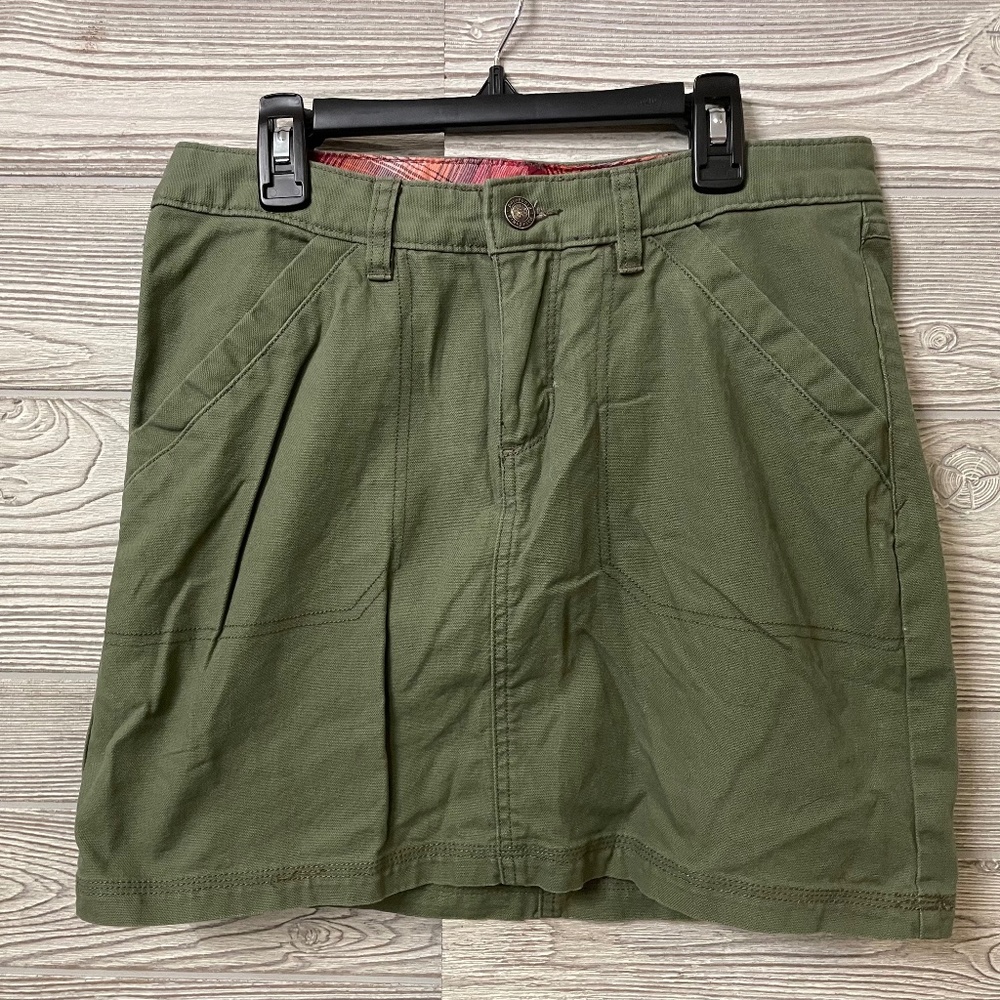 PATAGONIA Common Threads Organic Cotton Sage Green Khaki Skirt Size 4